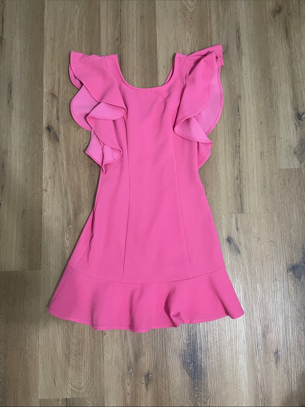 Harper Wren Pink Ruffle Sleeve Mini Dress